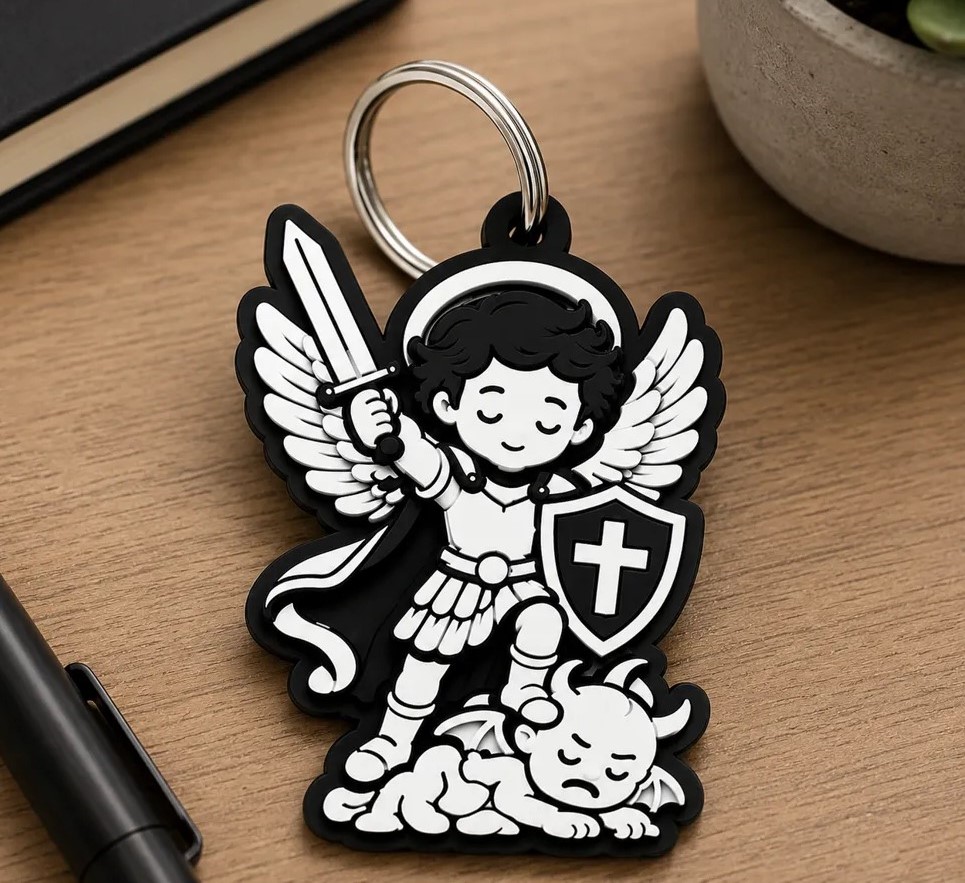 St. Michael Pocket Saint Keychain