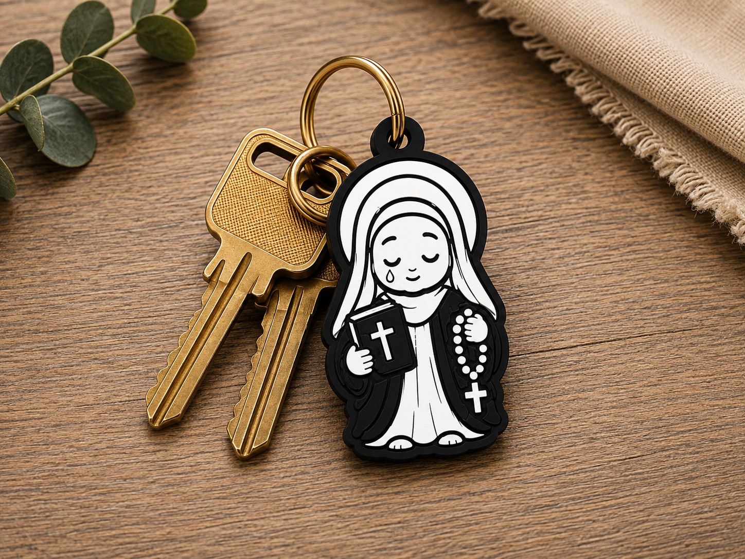 St. Monica Pocket Saint Keychain