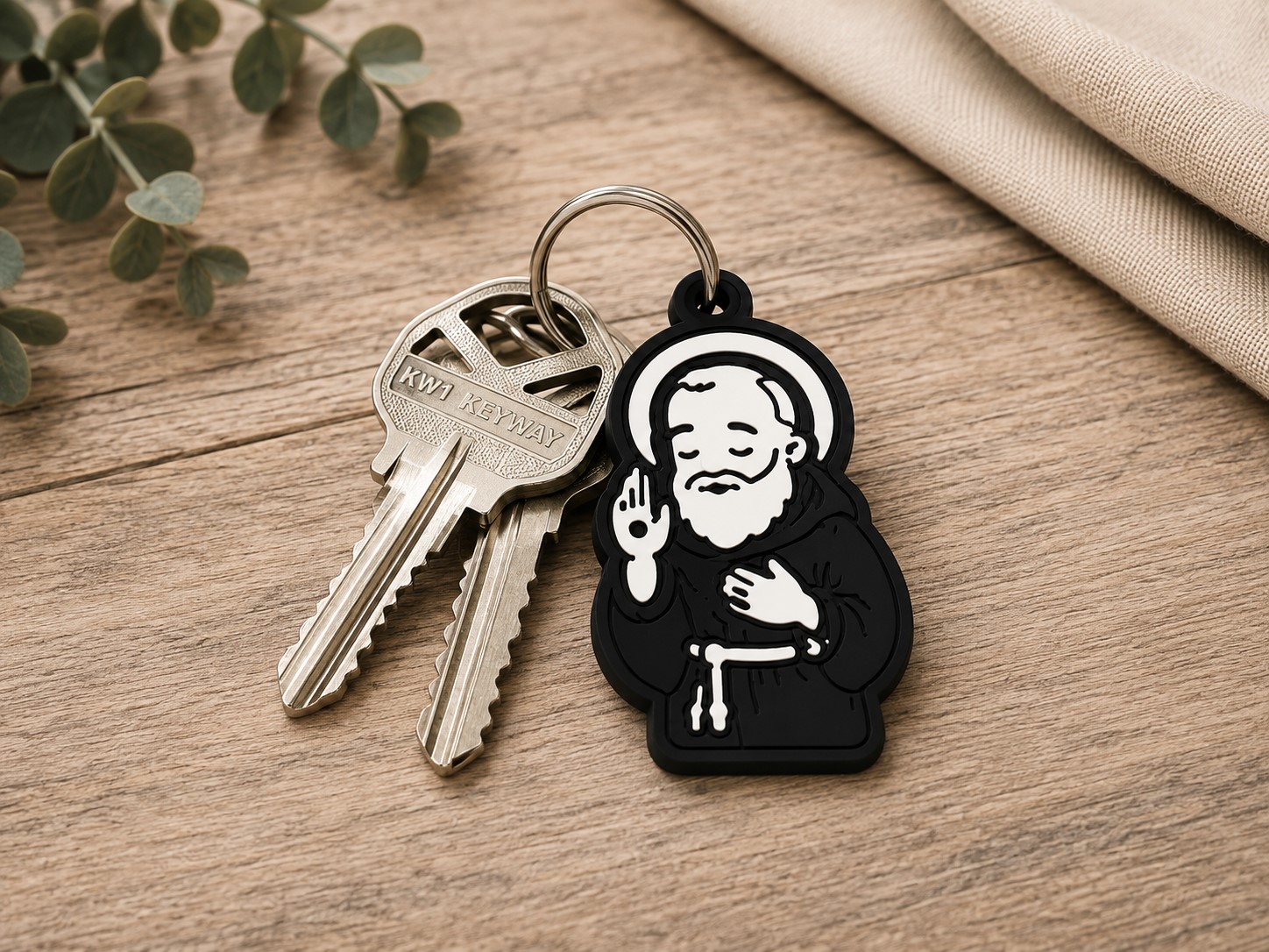 St. Pio Pocket Saint Keychain